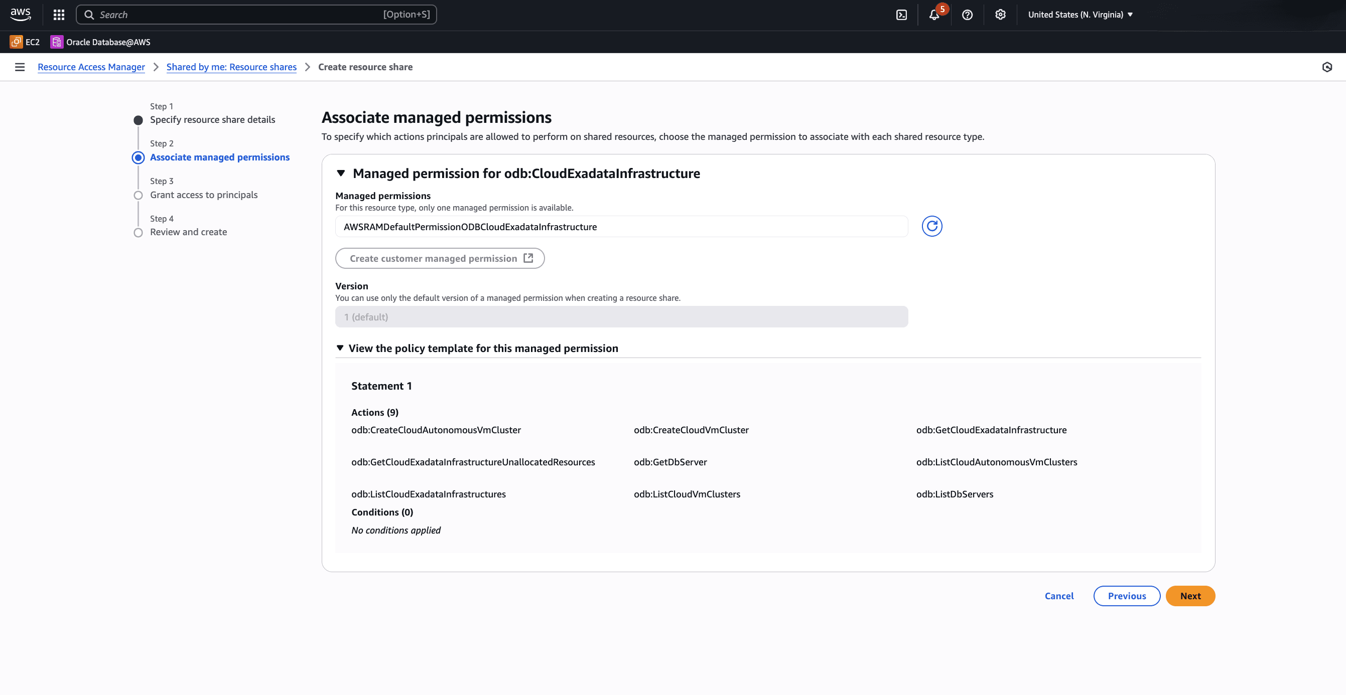 This screenshot shows how to create resource share. This screenshot shows how to create resource share.