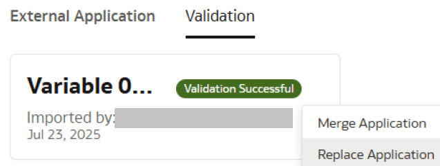 Replace Application option