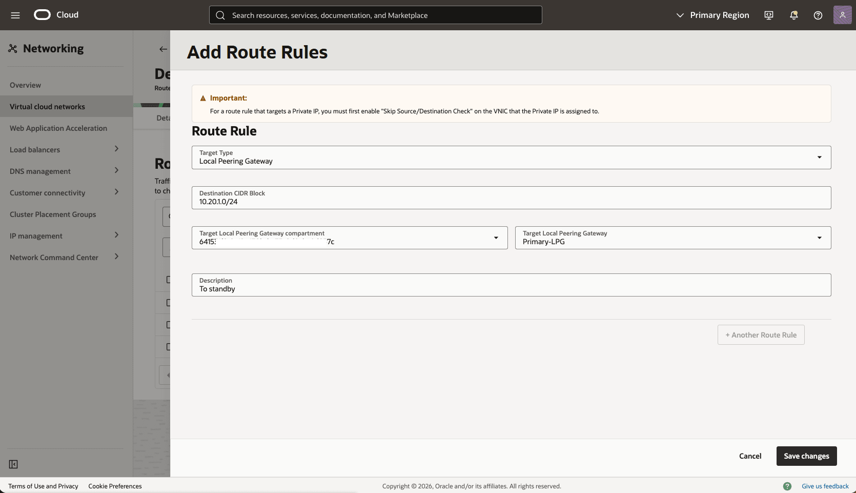 This screenshot shows how to configure the network in the primary zone. This screenshot shows how to configure the network in the primary zone.