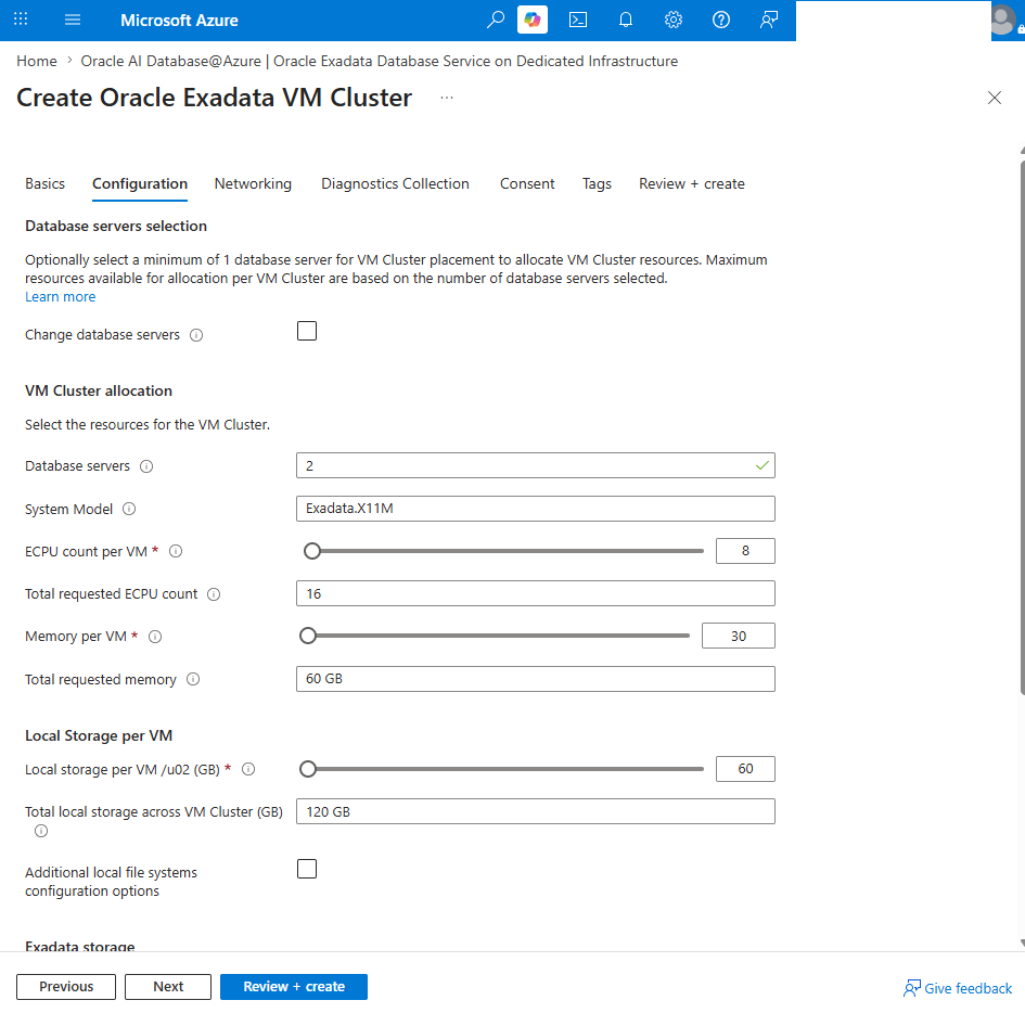 This screenshot shows the steps for creating an Exadata VM Cluster. This screenshot shows the steps for creating an Exadata VM Cluster.