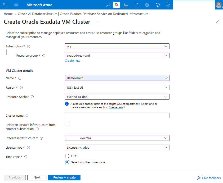 This screenshot shows the steps for creating an Exadata VM Cluster. This screenshot shows the steps for creating an Exadata VM Cluster.