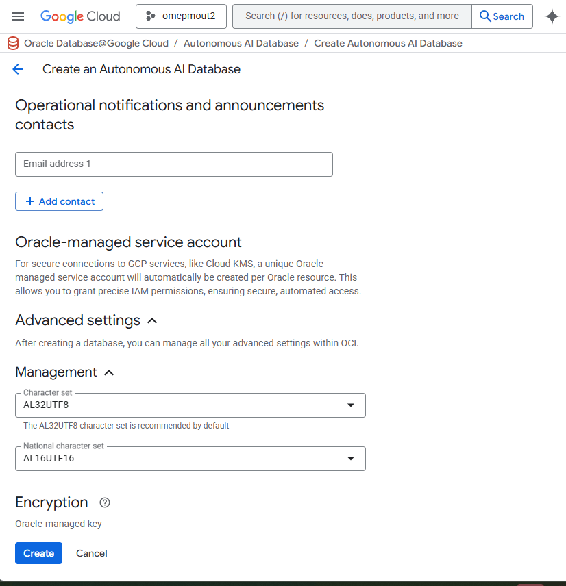 This screenshot shows how to create an Autonomous AI Database. This screenshot shows how to create an Autonomous AI Database.