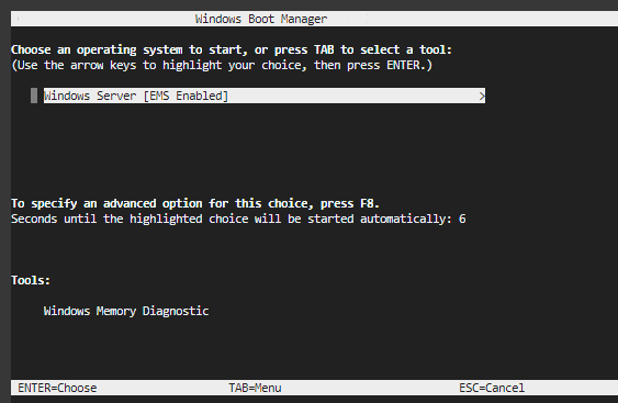 「Boot」メニュー