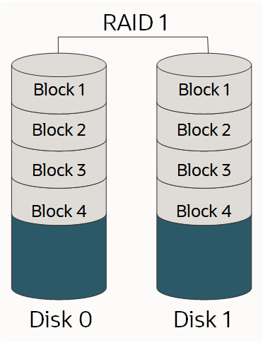 クリックして展開 この図はRAID 1配列を示しています。