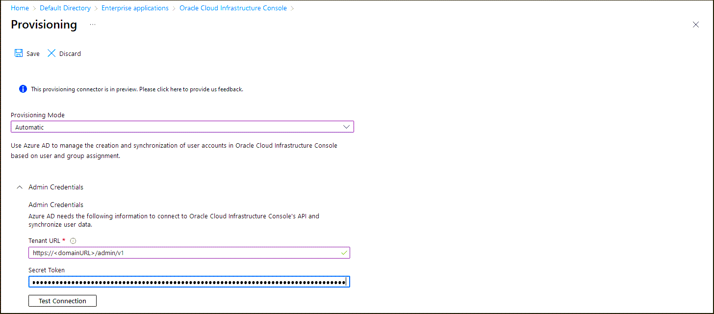 クリックして展開 管理資格証明の入力
