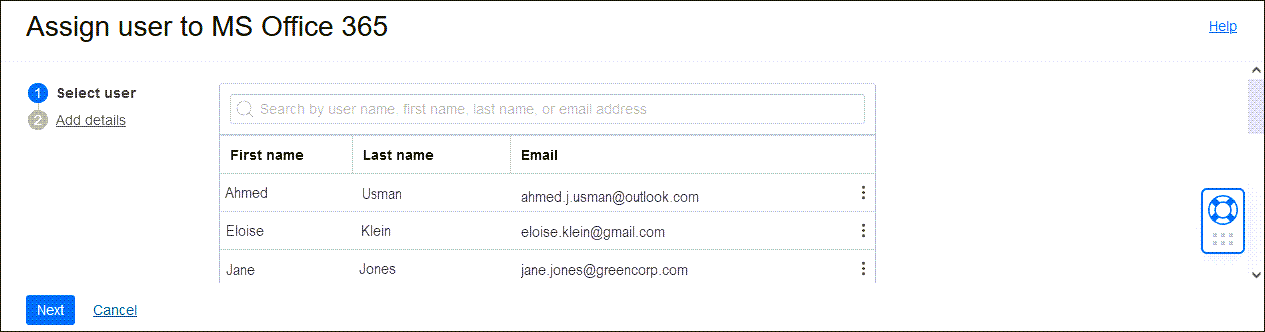 クリックして展開 MS Office 365アプリケーションへのユーザーの割当て