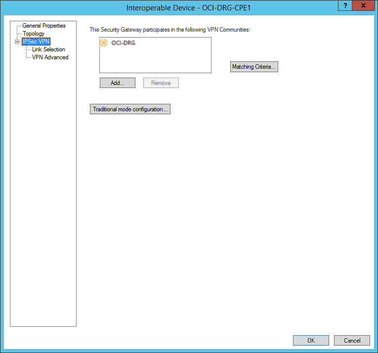 クリックして展開 この図は、相互運用可能デバイスをVPNコミュニティに追加する場所を示しています。