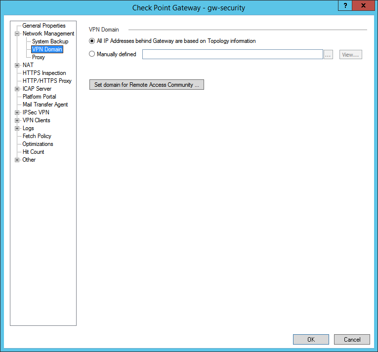 クリックして展開 この図は、VPNドメインを設定する場所を示しています。