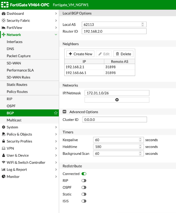 クリックして展開 この図は、構成するローカルBGPオプションを示しています。