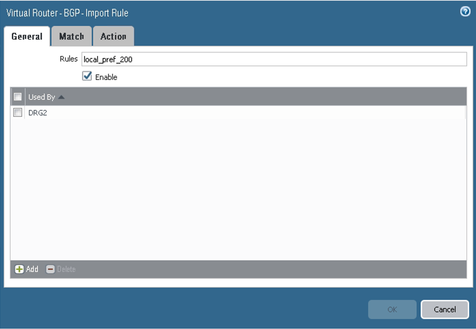 クリックして展開 この図は、インポート・ルールの「一般」タブを示しています。