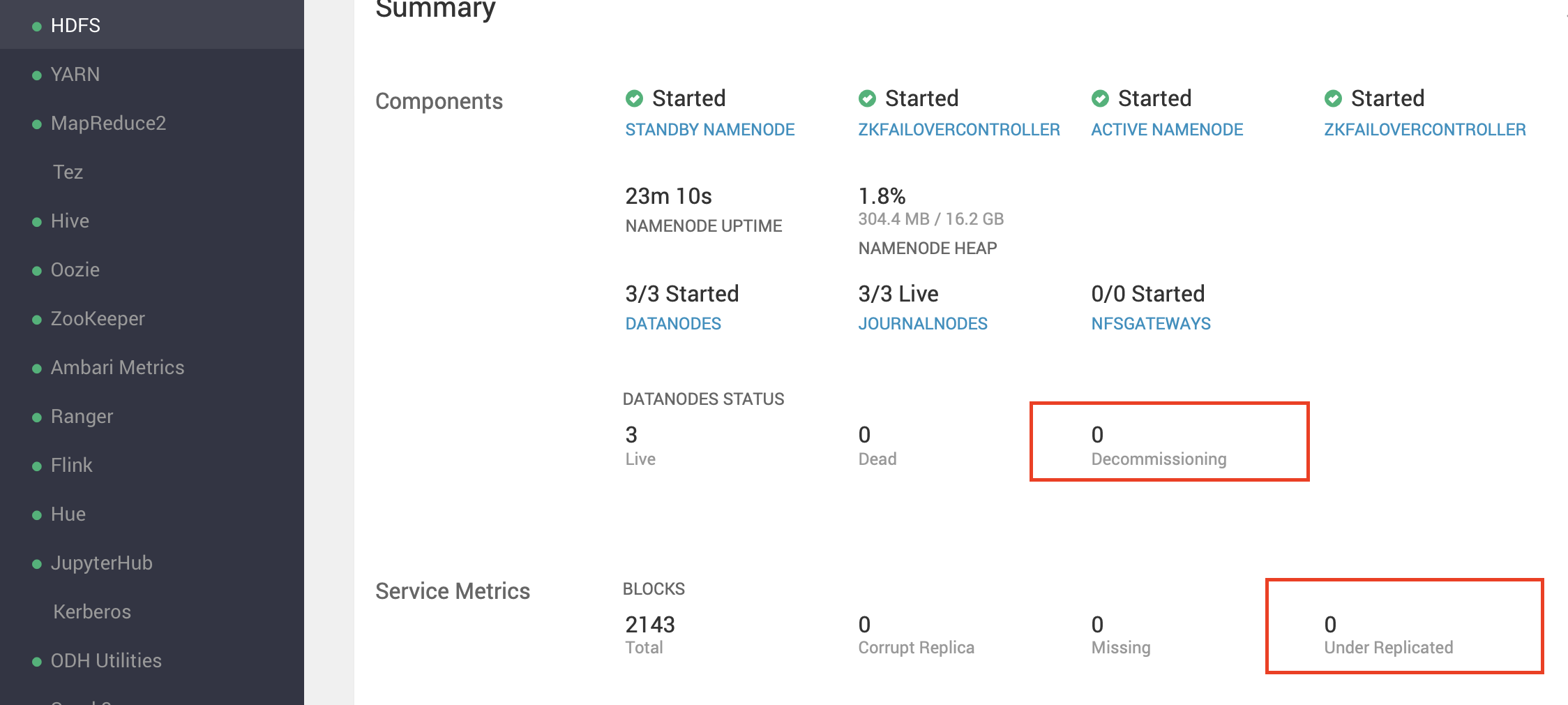 Ambariでのノードのデコミッションの検証