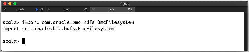 Importコマンドの実行時にエラーが発生していないことを示すスクリーン・ショット。