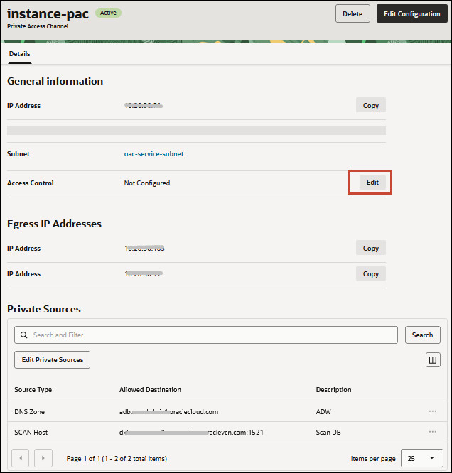 アクセス制御の編集