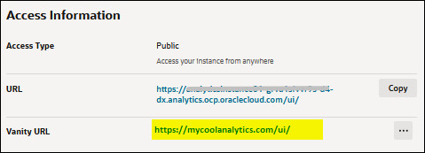 バニティURLリンクを表示します