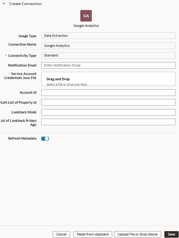 「Create Connection」ダイアログ 「Create Connection」ダイアログ