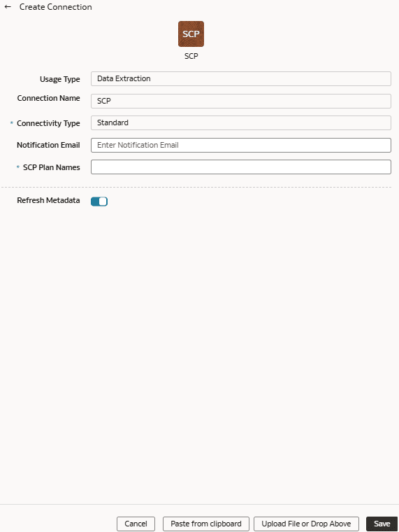 Fusion Supply Chain Planning接続の作成