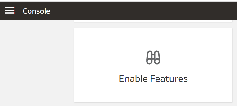 コンソールの「機能の有効化」タイル