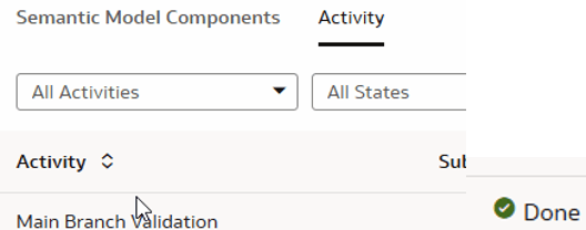 「完了」状態を表示するメイン・ブランチの検証
