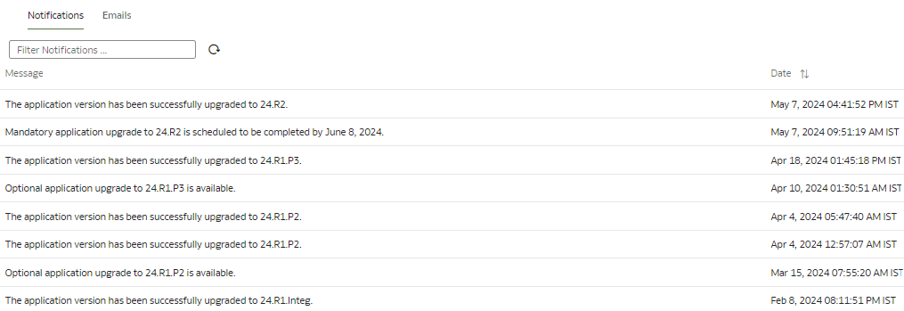 「通知」ページ