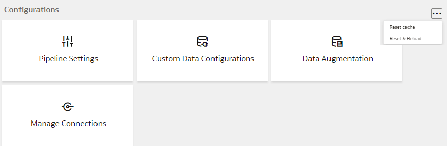 「処理」アイコンから使用可能な「リセットおよび再ロード」オプション