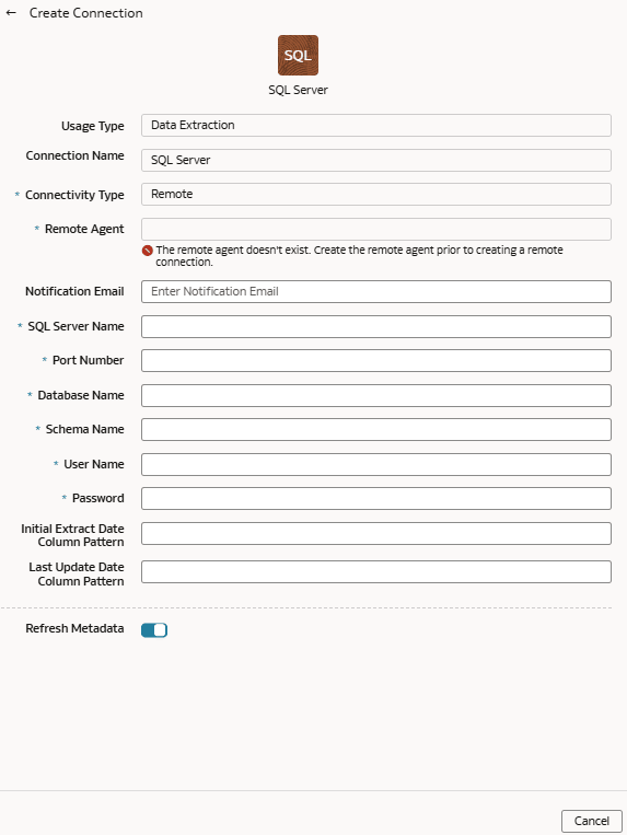 「SQL Serverの接続の作成」ダイアログ