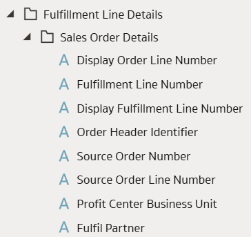 新しく追加された「Fulfil Partner」フィールドが表示された展開された「Fulfillment Line Details」フォルダ