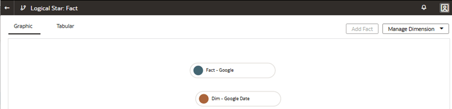 カスタム・ファクトとカスタム・ディメンションの結合方法が表示された「論理スター: ファクト」ページ カスタム・ファクトとカスタム・ディメンションの結合方法が表示された「論理スター: ファクト」ページ