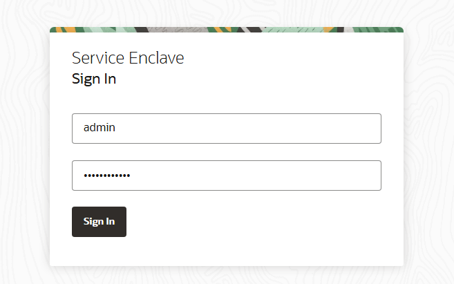 「Service Enclave Sign In」ページを示す図。