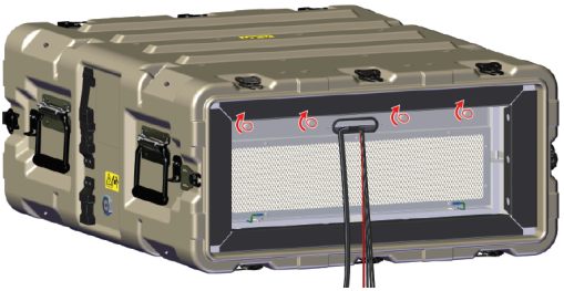 背面EMIフィルタ構成部品のキャプティブねじを締める